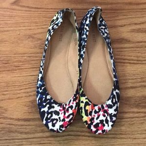 Nine West Size 9.5 rainbow leopard print flats